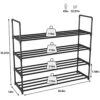 HOMEFORT 4-Tier Shoe Rack, Metal Shoe Tower,20 Pairs Shoe Storage Shelf, Entryway Stackable Shoes Organizer With 4 Tiers Metal Shelves, For Closet, Hallway, Entryway, Black