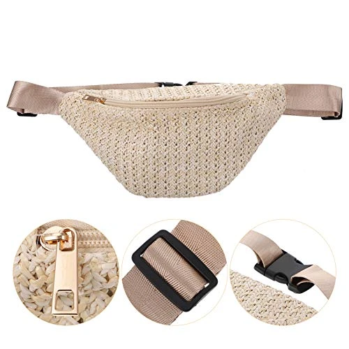 1pc Summer Waist Bag Imitation Straw Woven Bag Chest Pouch Cross- Body Bag ( Color : Beige ) 7 1pc Summer Waist Bag Imitation Straw Woven Bag Chest Pouch Cross- Body Bag ( Color : Beige ) - Image 5