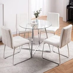 WENYU 3 Pieces Dining Table Set - Round Dining Room Table And Chairs Set, Modern Faux Leather Chairs Kitchen Table Set For Small Space Home Café Table Set- Gray 25 WENYU 3 Pieces Dining Table Set - Round Dining Room Table And Chairs Set, Modern Faux Leather Chairs Kitchen Table Set For Small Space Home Café Table Set- Gray -Amazon Store 51yyRFkVkhL. AC