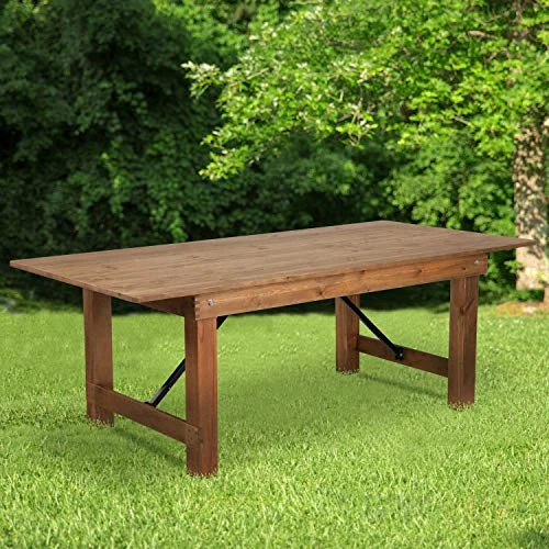 Flash Furniture HERCULES Series 7' X 40" Rectangular Antique Rustic Solid Pine Folding Farm Table 3 Flash Furniture HERCULES Series 7' X 40" Rectangular Antique Rustic Solid Pine Folding Farm Table