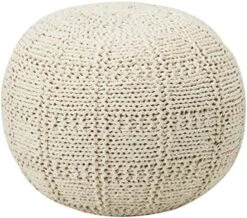 GDFStudio Valentine Hand Knit Fabric Pouf (Ivory) -Amazon Store 51z0zdXHfSL. AC