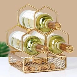 Drincarier Countertop Wine Rack, 3 Bottle Gold Wine Bottle Holder Cork Holder, Wine Rack With Cork Storage-Perfect For Home Decor & Kitchen Storage Rack, Bar, Etc 12 Drincarier Countertop Wine Rack, 3 Bottle Gold Wine Bottle Holder Cork Holder, Wine Rack With Cork Storage-Perfect For Home Decor & Kitchen Storage Rack, Bar, Etc -Amazon Store 51z8BsDZFXL