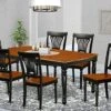 East West Furniture DOPL7-BCH-W Dining Set, 7 Pieces