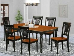 East West Furniture DOPL7-BCH-W Dining Set, 7 Pieces