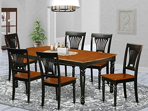 East West Furniture DOPL7-BCH-W Dining Set, 7 Pieces 2 East West Furniture DOPL7-BCH-W Dining Set, 7 Pieces