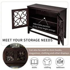 P PURLOVE Accent Storage Cabinet With Adjustable Shelf, French Style Wood Sideboard And Buffet Cabinet Table With Storage For/Kitchen/Dining Room/Living Room/Entryway -Amazon Store 51zfDlWIrOL