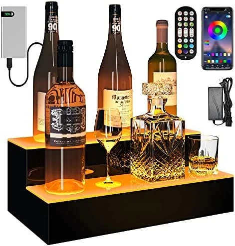 YITAHOME LED Lighted Liquor Bottle Display Shelf Supports USB & Power Bank, 3-Step 40-inch Bar Liquor Alcohol Shelf For Home Decoration Counter Party, Acrylic Whiskey Rack Stand With Remote & App Control 7 YITAHOME LED Lighted Liquor Bottle Display Shelf Supports USB & Power Bank, 3-Step 40-inch Bar Liquor Alcohol Shelf For Home Decoration Counter Party, Acrylic Whiskey Rack Stand With Remote & App Control - Image 5