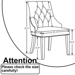 DAGONHIL Fabric Dining Chairs Set Of 2 Tufted Dining Room Chairs Upholstered Kitchen Chairs, Accent Chairs With Black Solid Wood Legs, Nailed Trim (Beige) -Amazon Store 51zl8Te8GoL