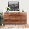 MAISONPEX 6 Drawer Dresser For Bedroom, Walnut Dresser With Metal Handles, Chest Of Drawers, Mid-Century Wood Storage Dresser, Sturdy Frame Bedroom Furniture For Closet Hallway, Living Room, Entryway -Amazon Store 51zuNI9Ty8L
