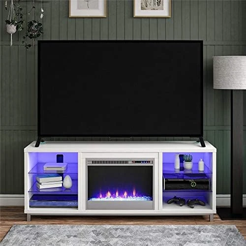 Ameriwood Home Fireplace TV Stand For TVs Up To 70", White,1822096COM (18.9 X 64.76 X 24.88 Inches) 8 Ameriwood Home Fireplace TV Stand For TVs Up To 70", White,1822096COM (18.9 X 64.76 X 24.88 Inches) - Image 6