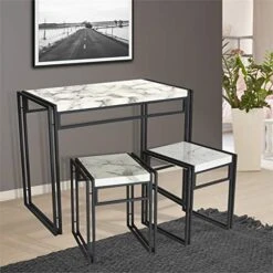 Atlantic Dining Table Set - 3 Piece Set In Marble PN82008039 -Amazon Store 51zzu8nj0tL