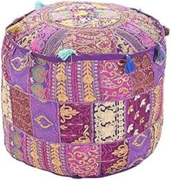 Aakriti Gallery Indian Pouf Footstool Ethnic Embroidered Pouf Cover, Indian Cotton Round Pouffe Ottoman Pouf Cover Pillow Ethnic Decor Art - Cover Only (Pink, 18x13) 28 Aakriti Gallery Indian Pouf Footstool Ethnic Embroidered Pouf Cover, Indian Cotton Round Pouffe Ottoman Pouf Cover Pillow Ethnic Decor Art - Cover Only (Pink, 18x13) -Amazon Store 61 o3FD8a3L. AC 1