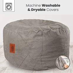 CordaRoy's Chenille Bean Bag Ottoman Footstool, 26" X 17", Charcoal