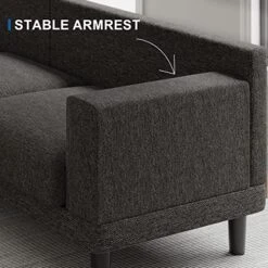 Belffin Fabric Sectional Couch With Reversible Ottoman L Shaped Sofa With Chaise 3 Seat Modern Sectional Sofa Charcoal Grey -Amazon Store 612mKmRzjoL