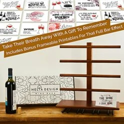 HELYA DESIGN Wine Rack Wall Mounted With Shelf For 8 Wine Bottles & Glasses - Wood Rustic Wine Glass Floating Rack With Stemware Hanger. Wine Decor And Storage Holder For Kitchen, Living Room & Bar -Amazon Store 6146uMI7SGL