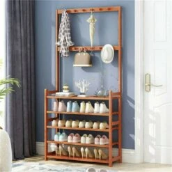 Coat Rack Shoe Bench Vintage 3-in-1 Hall Tree Shoe Rack For Entryway With 3-Tier Storage Shelf 7 Coat Rack Shoe Bench Vintage 3-in-1 Hall Tree Shoe Rack For Entryway With 3-Tier Storage Shelf -Amazon Store 615J78IXY8L