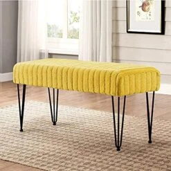 Home Soft Things Super Mink Faux Fur Pink Ottoman Bench, 19" X 13" X 17", Rose Smoke, Living Room Foot Rest Stool Entryway Makeup Bench End Of Bed Bedroom Home Decor Chair For Sitting -Amazon Store 616 WGngUrS. AC