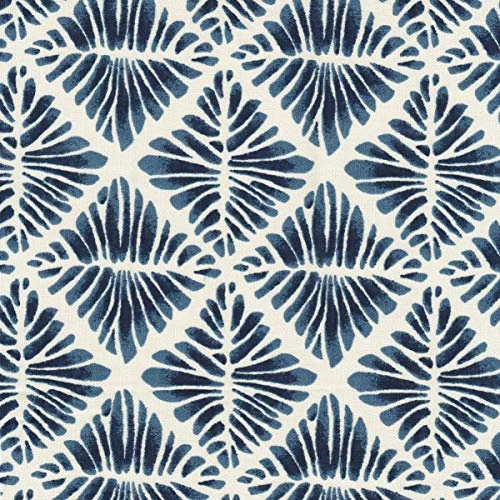 Homepop Home Decor | Upholstered Round Storage Ottoman | Ottoman With Storage For Living Room & Bedroom With Flared Legs, Navy Blue Geometric Pattern 7 Homepop Home Decor | Upholstered Round Storage Ottoman | Ottoman With Storage For Living Room & Bedroom With Flared Legs, Navy Blue Geometric Pattern - Image 5