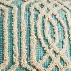 Great Deal Furniture Poppy Boho Wool And Cotton Ottoman Pouf, Aqua And White 13 Great Deal Furniture Poppy Boho Wool And Cotton Ottoman Pouf, Aqua And White -Amazon Store 61AGR9lLXcL