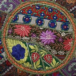DK Homewares Indian Vintage Patchwork Pouffe Floor Cushion Dark Green Round Foot Rest Living Room Cotton Embroidered Hassock Pouf Ottoman Cover Floral Traditional 22x22x14 9 DK Homewares Indian Vintage Patchwork Pouffe Floor Cushion Dark Green Round Foot Rest Living Room Cotton Embroidered Hassock Pouf Ottoman Cover Floral Traditional 22x22x14 -Amazon Store 61BXCi0c0ZL