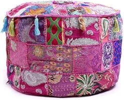 Aakriti Gallery Indian Pouf Footstool Ethnic Embroidered Pouf Cover, Indian Cotton Round Pouffe Ottoman Pouf Cover Pillow Ethnic Decor Art - Cover Only (Pink, 18x13) 27 Aakriti Gallery Indian Pouf Footstool Ethnic Embroidered Pouf Cover, Indian Cotton Round Pouffe Ottoman Pouf Cover Pillow Ethnic Decor Art - Cover Only (Pink, 18x13) -Amazon Store 61Clo36XQ6L. AC
