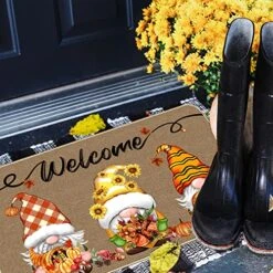 TREWAVE Fall Welcome Decorative Doormat Gnome Non-Slip And Washable Door Mat Pumpkin Sunflower Turkey Maple Leaf Fall Harvest Thanksgiving Floor Mat Indoor Outdoor 17 X 29 Inch 10 TREWAVE Fall Welcome Decorative Doormat Gnome Non-Slip And Washable Door Mat Pumpkin Sunflower Turkey Maple Leaf Fall Harvest Thanksgiving Floor Mat Indoor Outdoor 17 X 29 Inch -Amazon Store 61Eff1VH58L