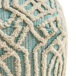 Great Deal Furniture Poppy Boho Wool And Cotton Ottoman Pouf, Aqua And White 14 Great Deal Furniture Poppy Boho Wool And Cotton Ottoman Pouf, Aqua And White -Amazon Store 61KuwKfkZSL