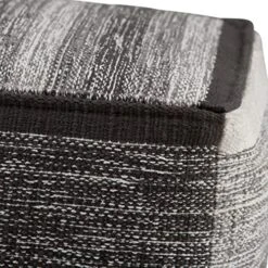 SIMPLIHOME Naya Cube Pouf, Footstool, Upholstered In Patterned Grey Melange Hand Woven Cotton, For The Living Room, Bedroom And Kids Room, Transitional, Boho -Amazon Store 61NXDKZ1mGL