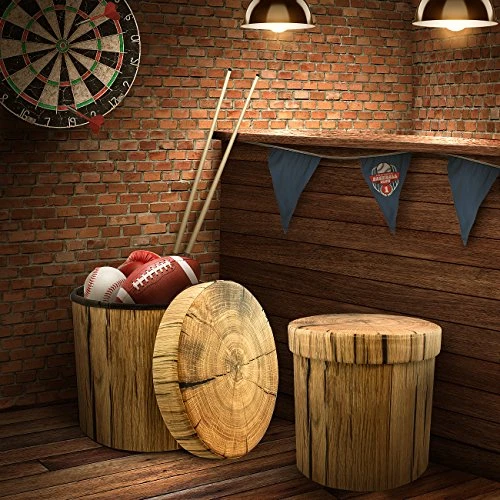 Sorbus Storage Ottoman, 15 Inch Cute 3D Play Room-Stool Toy Box – Foldable With Lid – Perfect Footstool, Pouffe, Hassock, Strong & Sturdy Space Saving Chest (Tree Stump) 7 Sorbus Storage Ottoman, 15 Inch Cute 3D Play Room-Stool Toy Box – Foldable With Lid – Perfect Footstool, Pouffe, Hassock, Strong & Sturdy Space Saving Chest (Tree Stump) - Image 5