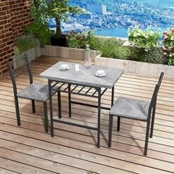 BAOLUMA 3 Piece Dining Table Set With 2 Chairs, Kitchen Table Set For 2 People For Small Space,Black Metal Frame And Square Faux Marble Tabletop (Black) 17 BAOLUMA 3 Piece Dining Table Set With 2 Chairs, Kitchen Table Set For 2 People For Small Space,Black Metal Frame And Square Faux Marble Tabletop (Black) -Amazon Store 61Tec7PmPSL. AC