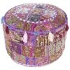 Eyes Of India - 22 X 12 Purple Patchwork Round Pouf Pouffe Ottoman Cover Floor Seating Bohemian Accent Boho Chic Indian Handmade -Amazon Store 61UEHd7DjpL