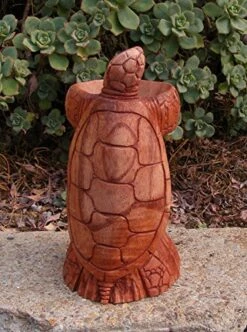 Mystika Tropical Nautical Turtle Hono Wood Statue Wine Bottle Holder Tiki Bar Decor 10" -Amazon Store 61UEXsQ3PxL