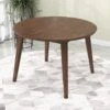 Pemberly Row Round Walnut Dining Kitchen Table, Mid Century Modern Charlotte Wood Top Table With Wood Legs 43" For Kitchen Dining Room Office Conference 2 To 5 People