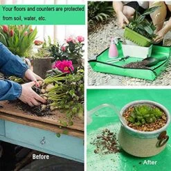 2PCS Plant Repotting Mat Waterproof PE Transplanting Mat Foldable Gardening Mat Reportting Mat For Indoor Outdoor Plants -Amazon Store 61XyDEcuhjS
