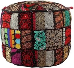 Aakriti Gallery Indian Pouf Footstool Ethnic Embroidered Pouf Cover, Indian Cotton Round Pouffe Ottoman Pouf Cover Pillow Ethnic Decor Art - Cover Only (Pink, 18x13) 29 Aakriti Gallery Indian Pouf Footstool Ethnic Embroidered Pouf Cover, Indian Cotton Round Pouffe Ottoman Pouf Cover Pillow Ethnic Decor Art - Cover Only (Pink, 18x13) -Amazon Store 61bYcQqdogL. AC