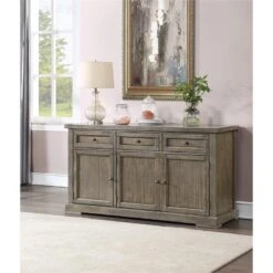 Acme Furniture Salvage Gray Wood Server With 3 Doors And 3 Drawers -Amazon Store 61bceWa44cL