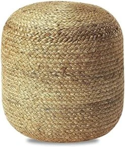 FRELISH DECOR Round Pouf Ottoman Hand Knitted 100% Cotton Pouf Foot Stool - Knitted Bean Bag - Floor Chair For Living Room Bedroom - Foot Rest For Couch (20 Diameter X 14 Height) - Natural -Amazon Store 61cW3c8sfEL. AC