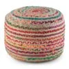 SIMPLIHOME Margo Round Pouf, Footstool, Upholstered In Multi Color Hand Braided Jute, For The Living Room, Bedroom And Kids Room, Boho, , -Amazon Store 61drO4WIPfL