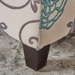 Christopher Knight Home Breanna Fabric Storage Ottoman, White And Blue Floral -Amazon Store 61eSn3yUaqL