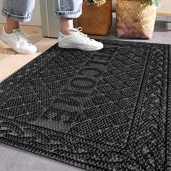 Mibao Welcome Front Door Mat, Outdoor Mats For Patio Waterproof Quick Dry, Doormat Indoor Outdoor Entrance, Heavy Duty Easy Clean Non Slip Rubber Mats, 24X36 Inches, Black -Amazon Store 61edIVYz5FL. AC 1