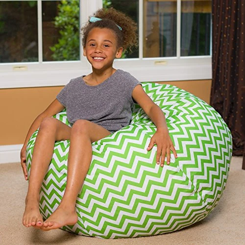 Posh Creations Large Bean Bag Soft Cozy Animal Chair For Bedrooms, Kids Lounger, Large-24 Inch, Chevron Green And White (sdfds) 5 Posh Creations Large Bean Bag Soft Cozy Animal Chair For Bedrooms, Kids Lounger, Large-24 Inch, Chevron Green And White (sdfds) - Image 3