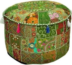 Aakriti Gallery Indian Pouf Footstool Ethnic Embroidered Pouf Cover, Indian Cotton Round Pouffe Ottoman Pouf Cover Pillow Ethnic Decor Art - Cover Only (Pink, 18x13) 26 Aakriti Gallery Indian Pouf Footstool Ethnic Embroidered Pouf Cover, Indian Cotton Round Pouffe Ottoman Pouf Cover Pillow Ethnic Decor Art - Cover Only (Pink, 18x13) -Amazon Store 61fhXIfpLcL. AC