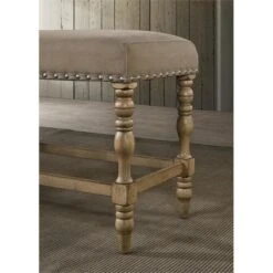 Roundhill Furniture Birmingham Microfiber Upholstered Counter Height Bench With Nail Head Trim, Driftwood Finish 6 Roundhill Furniture Birmingham Microfiber Upholstered Counter Height Bench With Nail Head Trim, Driftwood Finish -Amazon Store 61garZOzURL