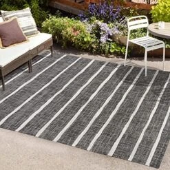 JONATHAN Y SMB125C-8 Colonia Berber Stripe Indoor Outdoor Area-Rug Bohemian Contemporary Easy-Cleaning Bedroom Kitchen Backyard Patio Non Shedding, 8 X 10, Blue/Ivory -Amazon Store 61iBGLZjSiL. AC