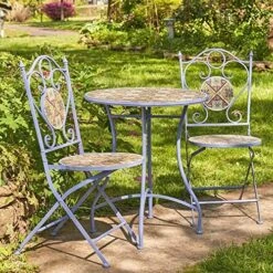 Zaer Ltd. Mosaic Tile Furniture (Bistro Set (1 Table, 2 Chairs), Phoenix Colorful) -Amazon Store 61jSDvoHS2L. AC