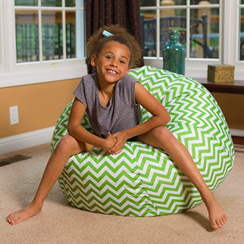 Posh Creations Large Bean Bag Soft Cozy Animal Chair For Bedrooms, Kids Lounger, Large-24 Inch, Chevron Green And White (sdfds) 6 Posh Creations Large Bean Bag Soft Cozy Animal Chair For Bedrooms, Kids Lounger, Large-24 Inch, Chevron Green And White (sdfds) - Image 4