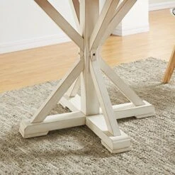 SEI Furniture Barrisdale Modern Farmhouse, Dining Table, Antique White, Whiskey Maple 7 SEI Furniture Barrisdale Modern Farmhouse, Dining Table, Antique White, Whiskey Maple -Amazon Store 61oogKM7dPL