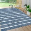 JONATHAN Y SMB125C-8 Colonia Berber Stripe Indoor Outdoor Area-Rug Bohemian Contemporary Easy-Cleaning Bedroom Kitchen Backyard Patio Non Shedding, 8 X 10, Blue/Ivory -Amazon Store 61pVxfGkeXS
