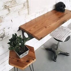 FOF FRIEND OF FAMILY Industrial Rustic Wall-Mounted Table, Dining Table Desk, Pine Wood Wall-Mounted Bar Tables (40"X14") -Amazon Store 61tPa573FwL. AC 2