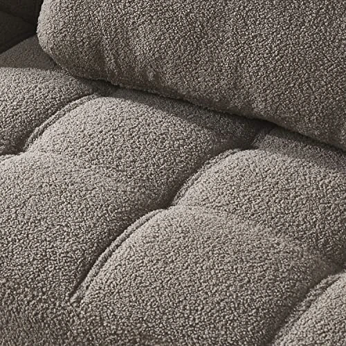 Convertible Sofa Bed, Single Futon Sofa Bed With Adjustable Backrest And Gold Metal Legs, Teddy Fabric Armless Chair For Living Room Bedroom Apartment Office, Taupe 5 Convertible Sofa Bed, Single Futon Sofa Bed With Adjustable Backrest And Gold Metal Legs, Teddy Fabric Armless Chair For Living Room Bedroom Apartment Office, Taupe - Image 3